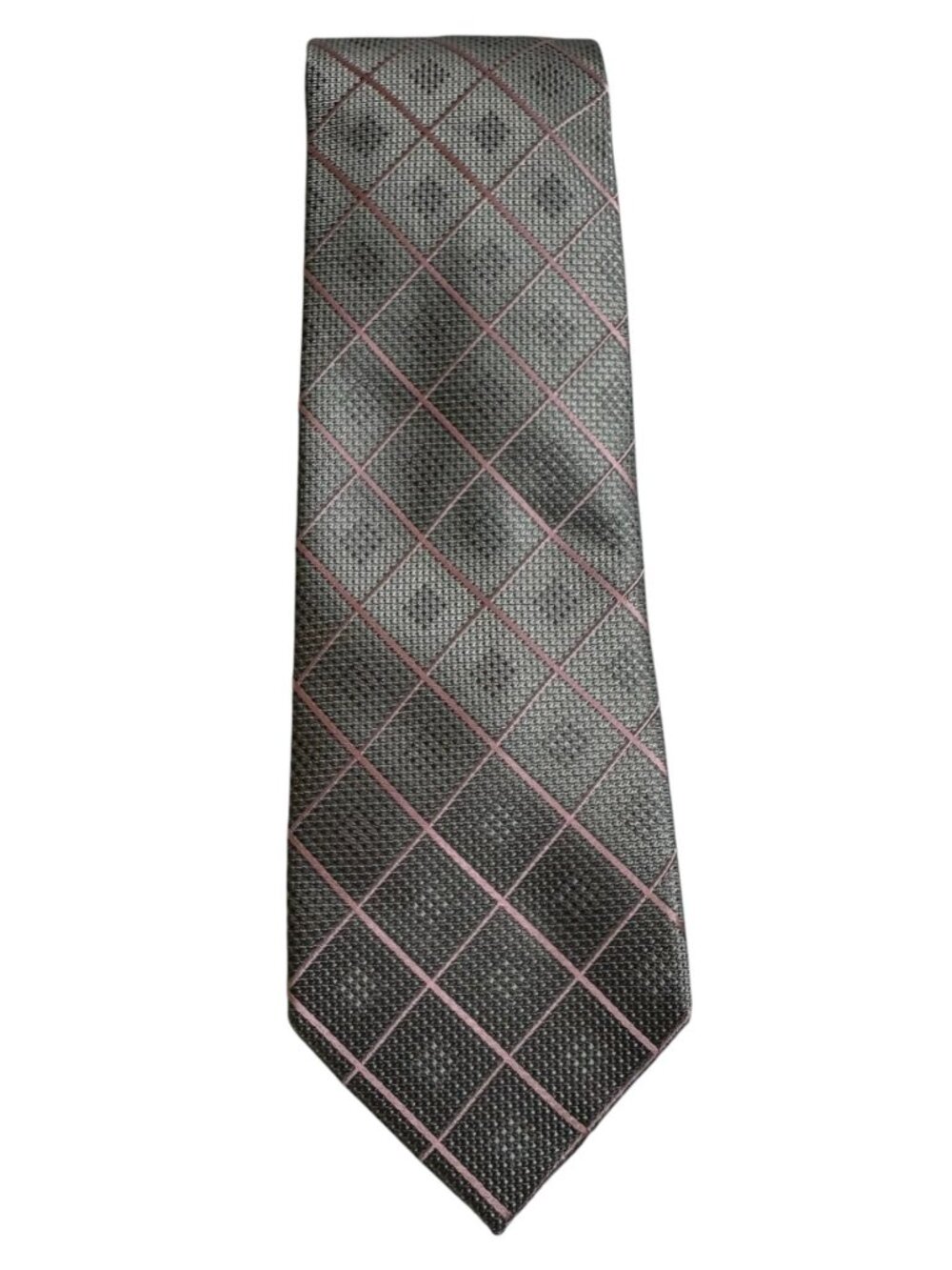 Michael Kors NEW Silk Blend Neck Tie Pink Silver Grey Business Office Dressy
